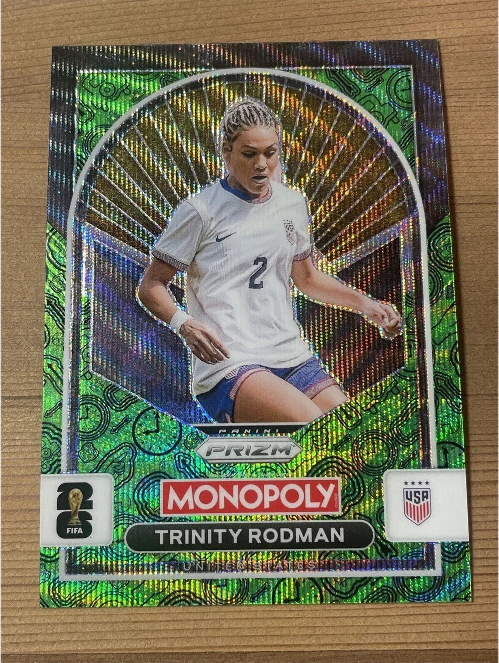 Trinity Rodman 2026 Panini Monopoly World Cup #94 Green Wave Prizm USA Card